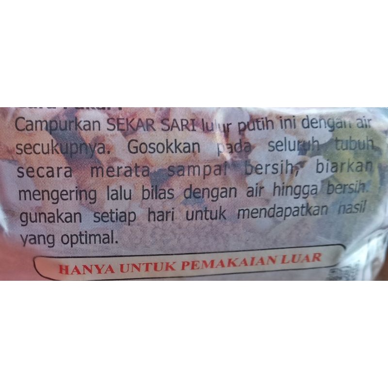 LULUR PUTIH SEKAR SARI(10 bungkus)