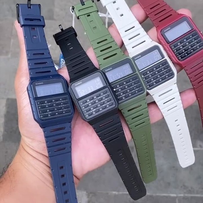 JAM TANGAN PRIA CASIO DATA BANK CA-53WF-2B CA-53WF-3B CA-53WF-4B DIGITAL KALKULATOR ORIGINAL