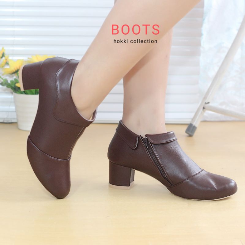 Boots heels wanita korea style hak 5 cm