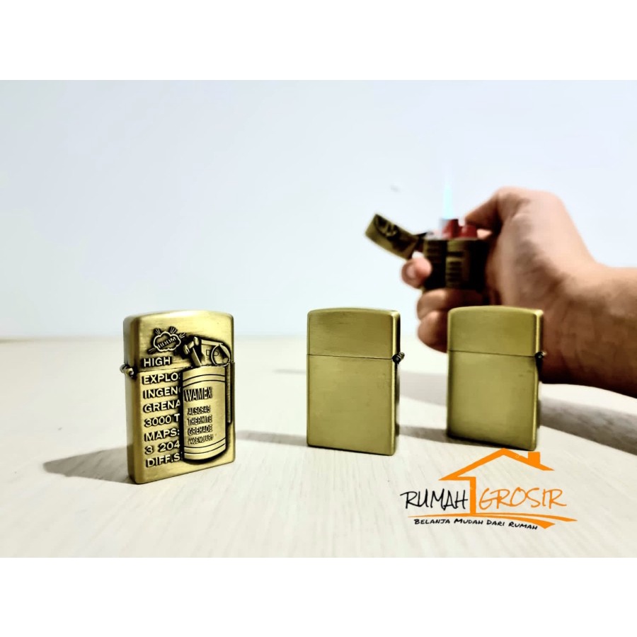 Korek Api Zippo Las Granat Grenade Zippo Gas Unik "Rumah Grosir"