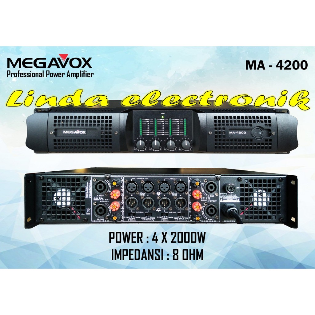 POWER AMPLIFIER MEGAVOX MA4200 POWER AMPLI MEGAVOX MA 4200 ORIGINAL