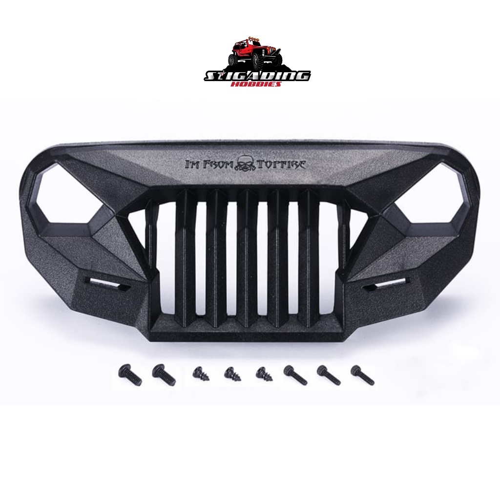 DC GRILL ANGRY FACE JEEP WRANGLER RUBICON JK AKSESORIS RC 1/10 SCX10