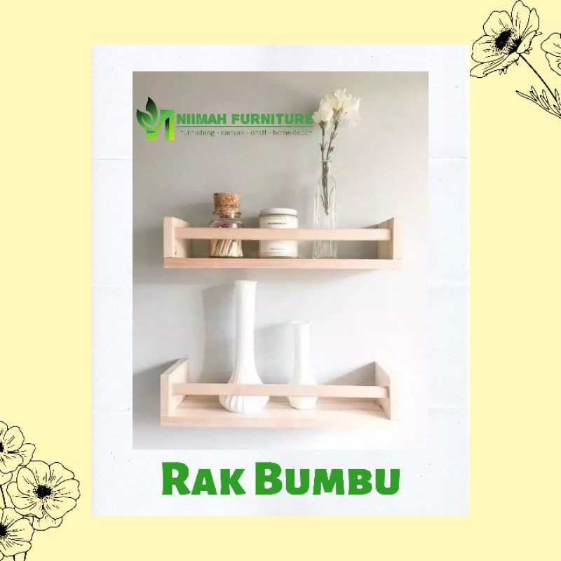 Rak bumbu dapur kayu jati belanda