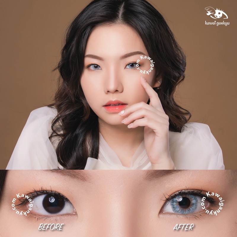 KawaiGankyu softlens - Princess anuna gray blue (1botol)