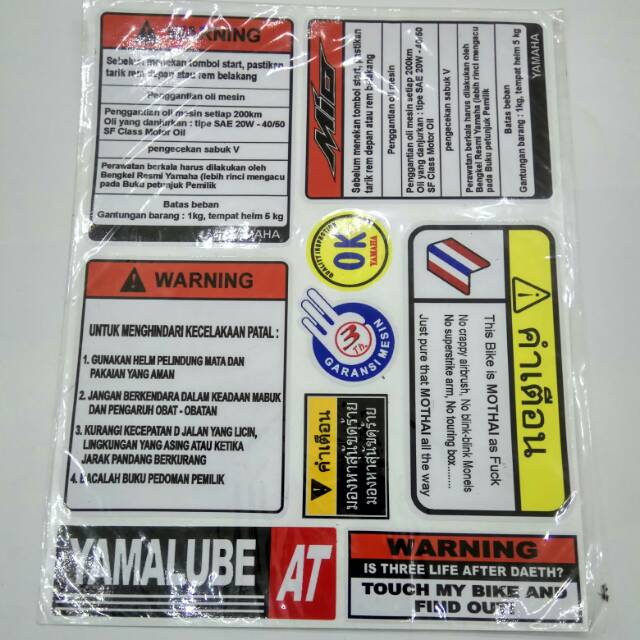 Stiker pelengkap body Mio Thailook