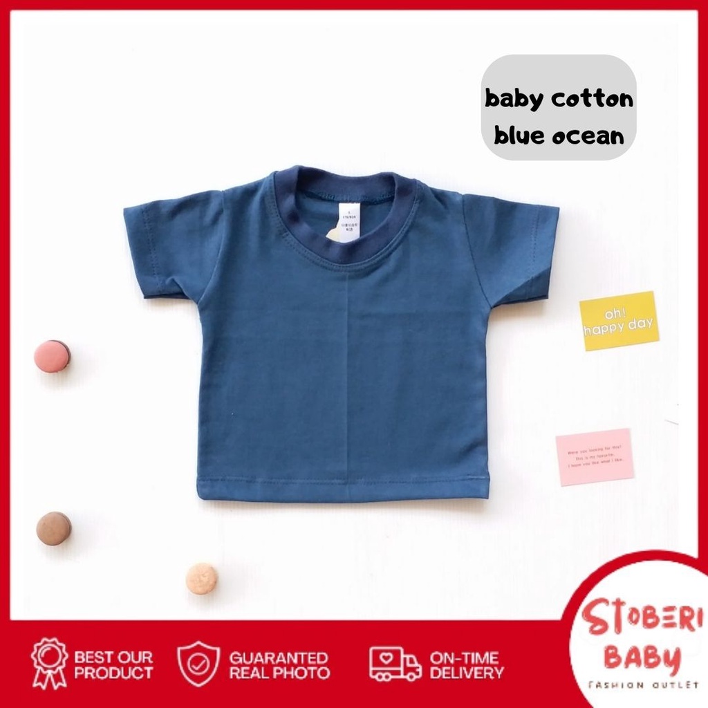 stoberi baby - BABY COTTON Basic Tee Monochrome Series - Kaos Anak / Atasan Anak / Kaos Bayi / Atasan Bayi