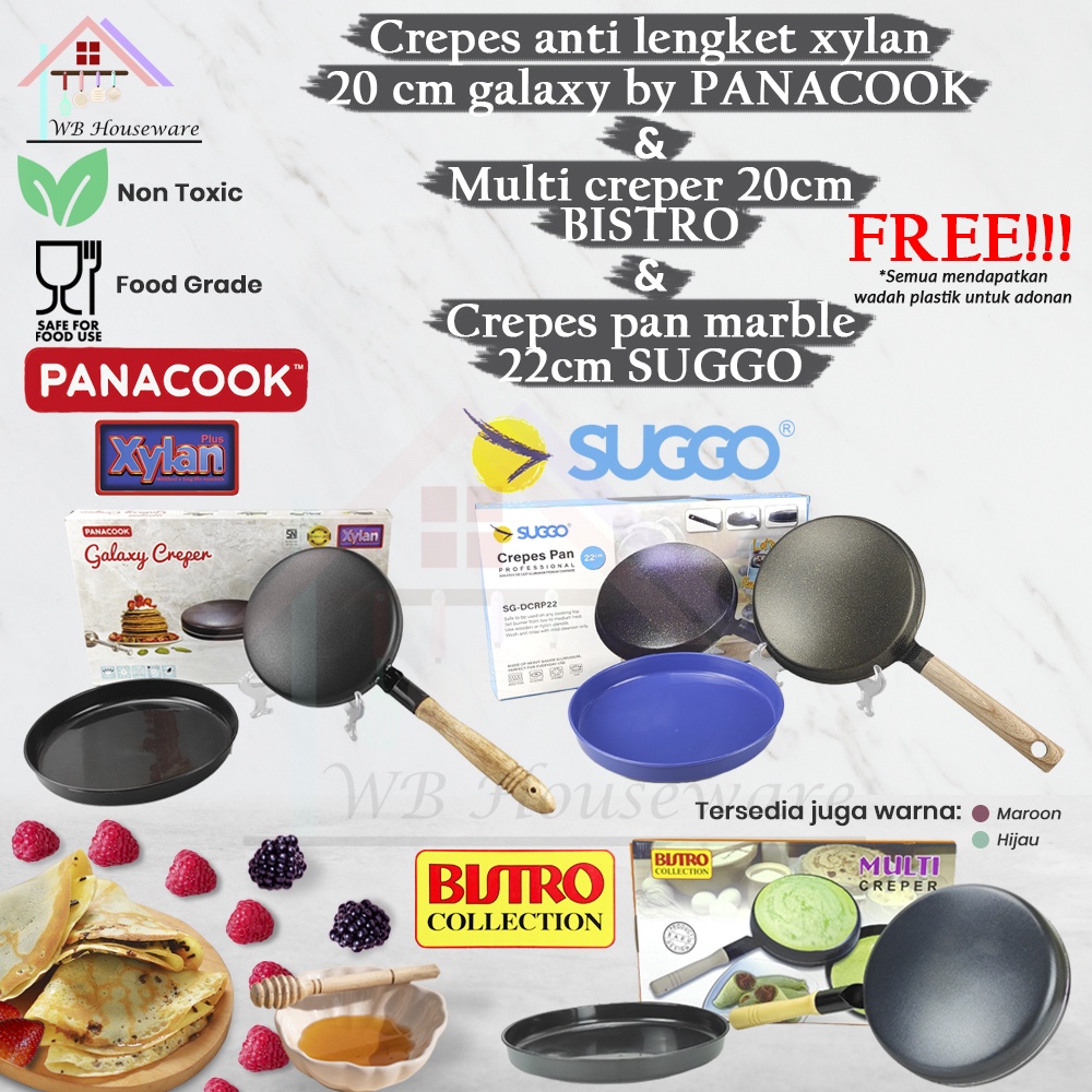 cetakan kue dadar, lumpia, crepes pan teflon 21cm SUPER GALAXY