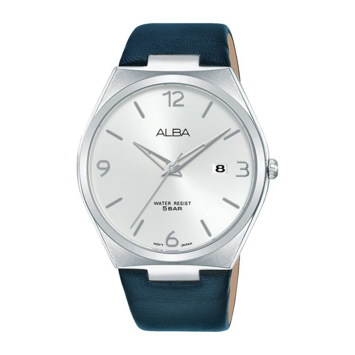 [COD] Jam Tangan Pria ALBA Analog Strap Kulit Biru AS9H91X1 Original KEREN GARANSI KADO TERBARU