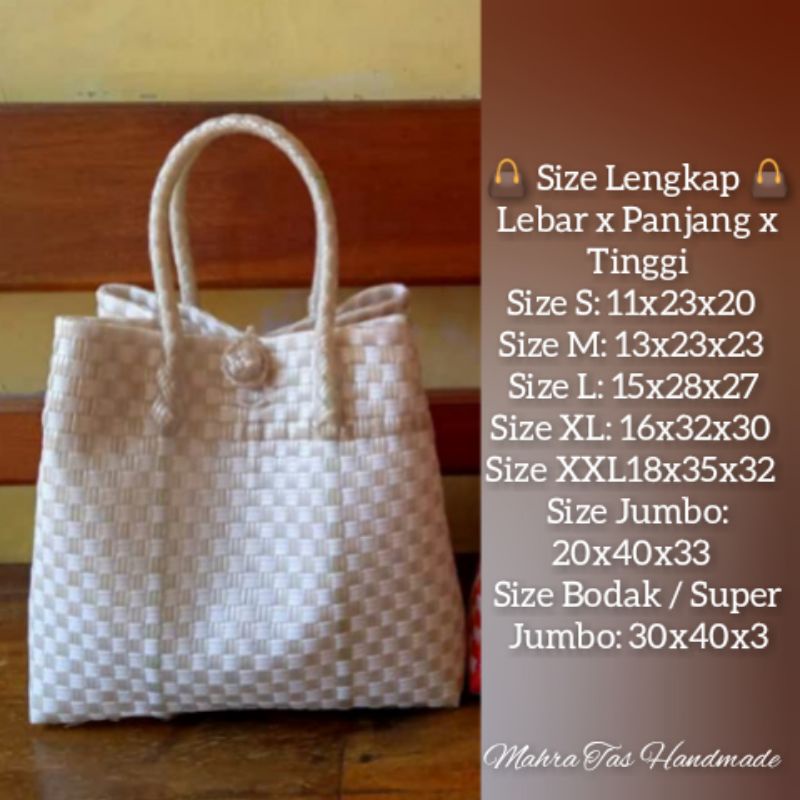 Tas Anyam Jali Premium Size S,  M,  L Asli Ponorogo, model tinggi biasa (bukan petti)