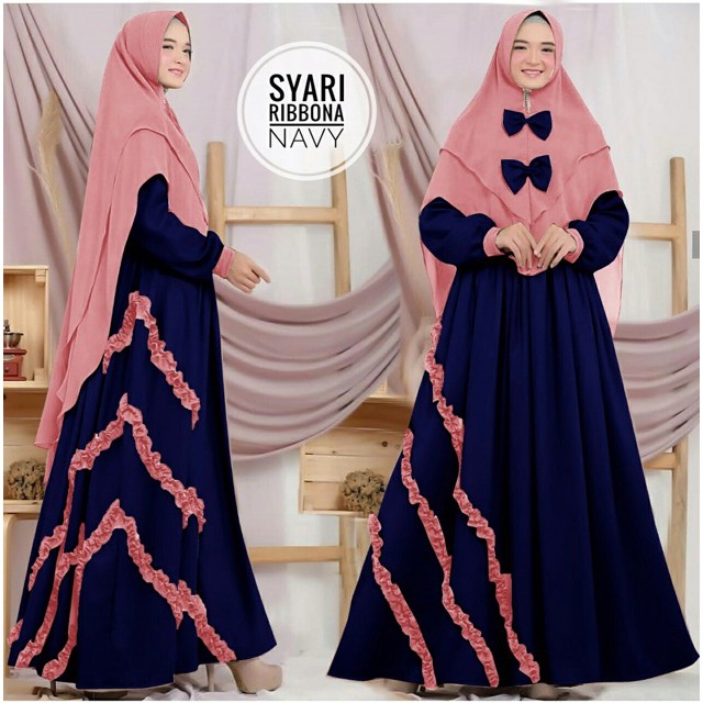 Ruairu SET SYARI MEDINA RIBBONA SYARI JUMBO BUSUI SYARI MOSCREPE 4 WARNA Murah