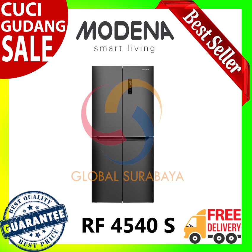 MODENA ARGENTO - RF 4540 S Kulkas 4 Pintu Side By Side