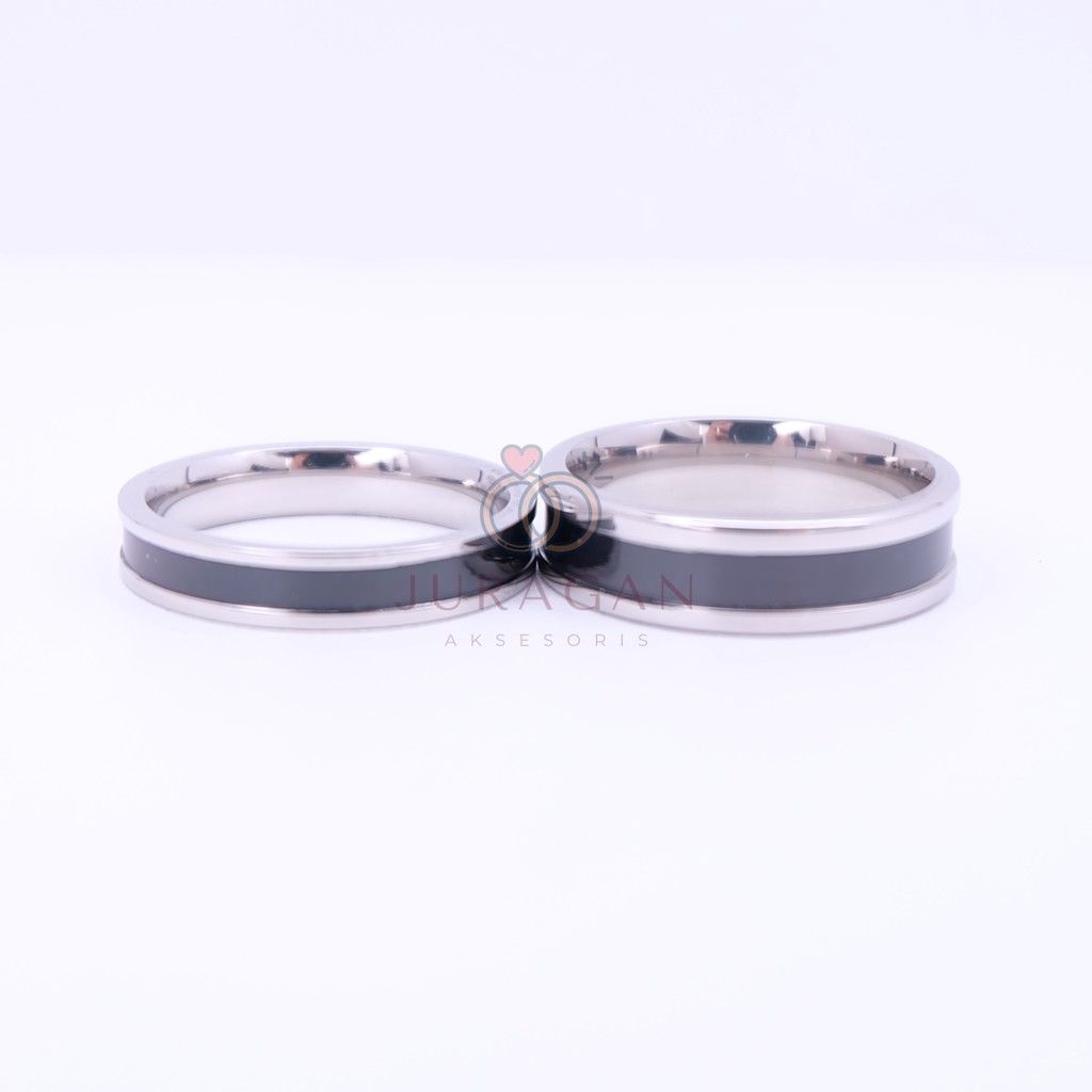 [HIGH QUALITY] Cincin Couple BUCIN R21 Titanium Ukir Nama + Box Cincin Beludru + BONUS Gelang Couple