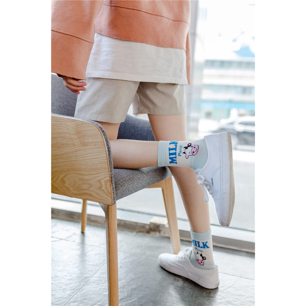 KK-17 kaos kaki cotton strawberry milk susu stroberi kawai korea idol japan socks