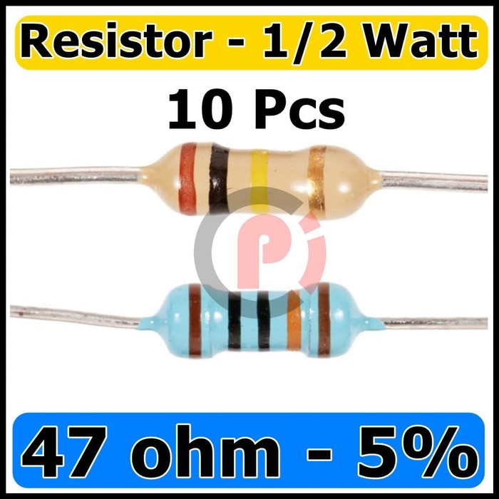 Resistor 10 Pcs 47 ohm 47ohm 5% 1/2W Resistor Carbon Film