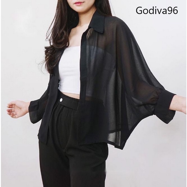 Godiva96 - AT FELECIA OVERSIZE SEETHROUGH OUTER / CARDIGAN WANITA MEDAN