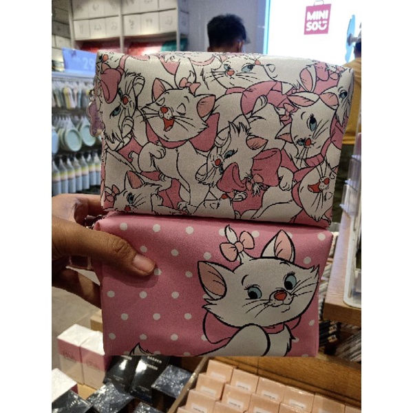 Miniso disney cosmetic bag pouch serbaguna pouch kosmetik pouch marie disney pouch
