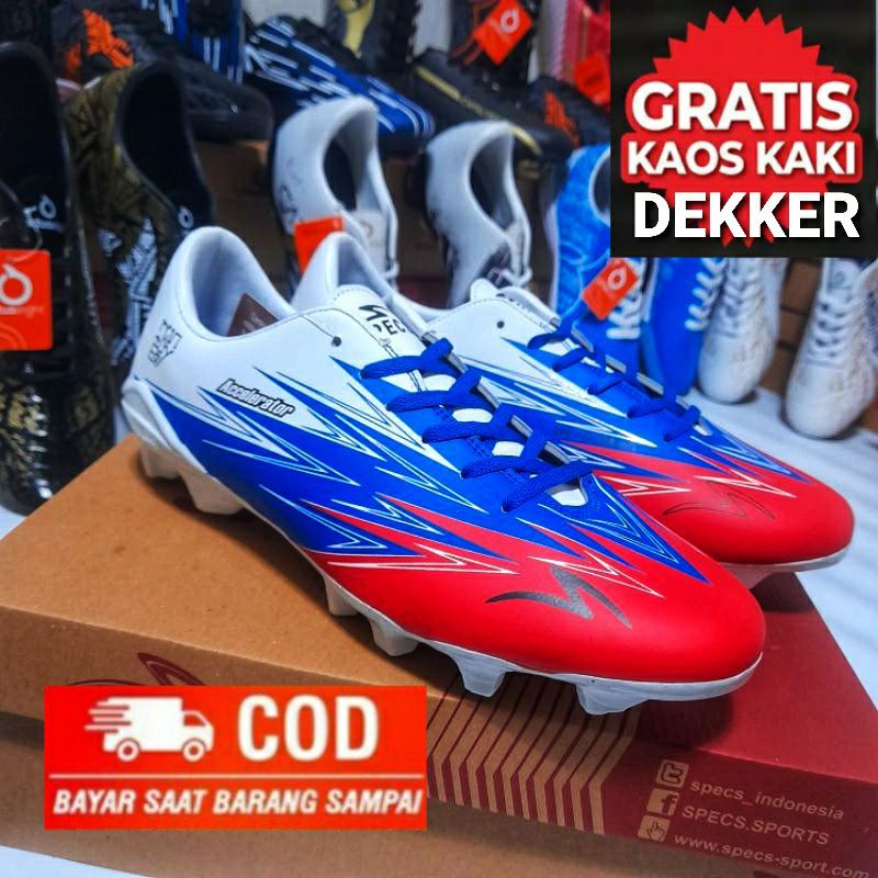sepatu bola specs alpha out dor terbaru sepatu bola LEIGHTSPEED REBORN IN HITAM MERAH/HITAM GOLD( COD )-1