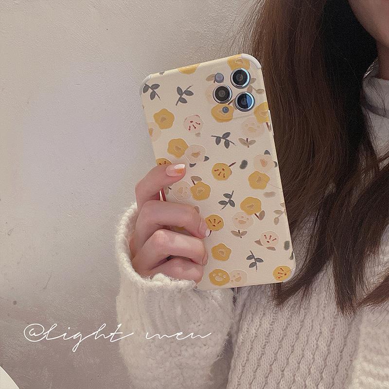 Sheepskin Design Yellow Flower Pattern IPhone Case IPhone 7 8 Plus X Xs Xr XsMax 11 11Pro 11promax 12 12Pro 12ProMax Soft Case Xhh4