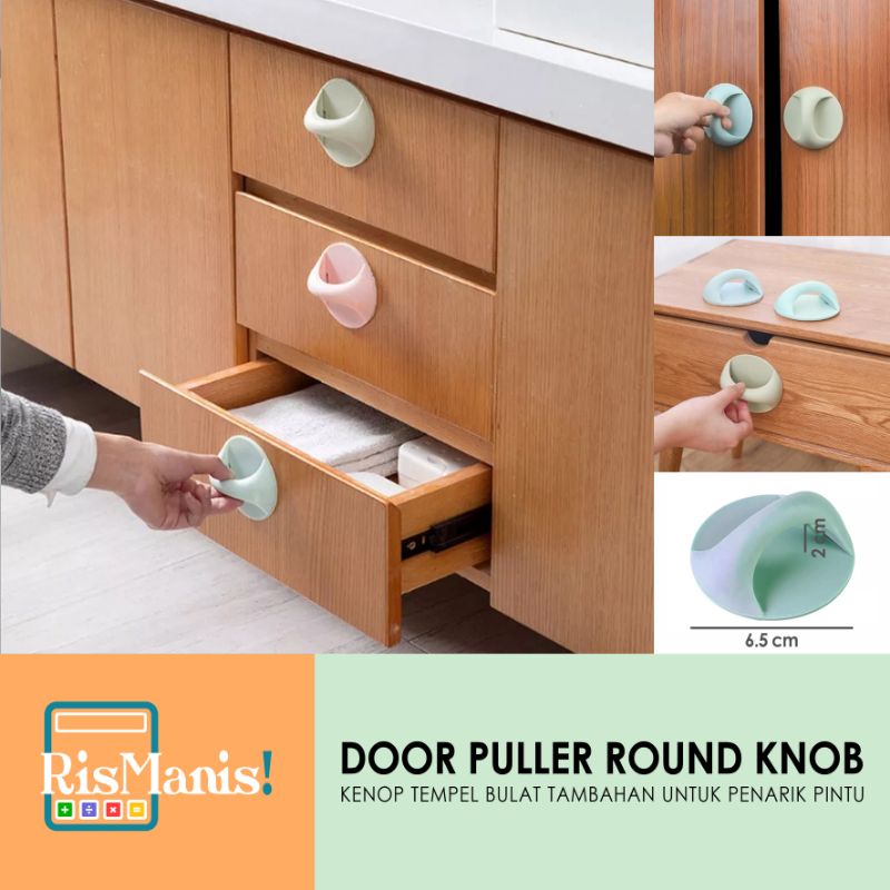 DOOR PULLER ROUND KNOB - Kenop Tambahan Model Bulat Handle Pintu Gagang Jendela Pegangan Laci Tempel