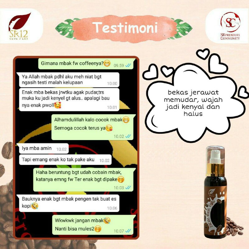 SR12 FACIAL WASH COFFEE FRESH / SABUN KOPI PENCERAH WAJAH BERSTANDART BPOM