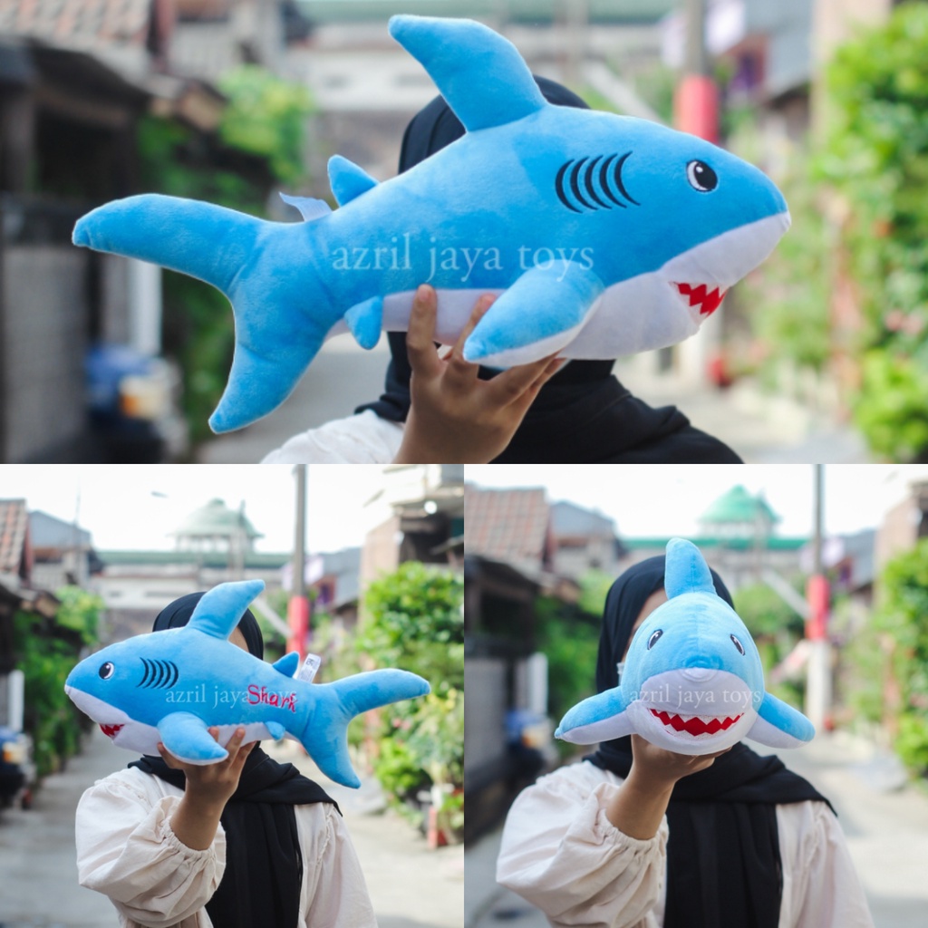 Boneka Hiu Shark Jumbo Imut Lucu Murah Bahan Halus Dan Empuk Standar SNI