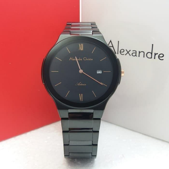 JAM TANGAN PRIA ALEXANDRE CHRISTIE AC 8612 / AC8612 FULL BLACK ORIGINAL