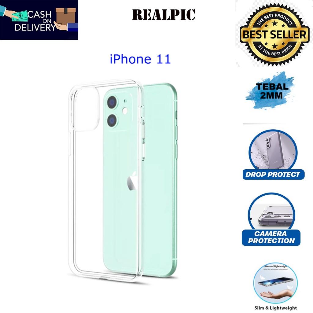 Case iPHone 11 Casing Clear HD KETEBALAN 2MM BENING TRANSPARAN TPU Premium Softcase