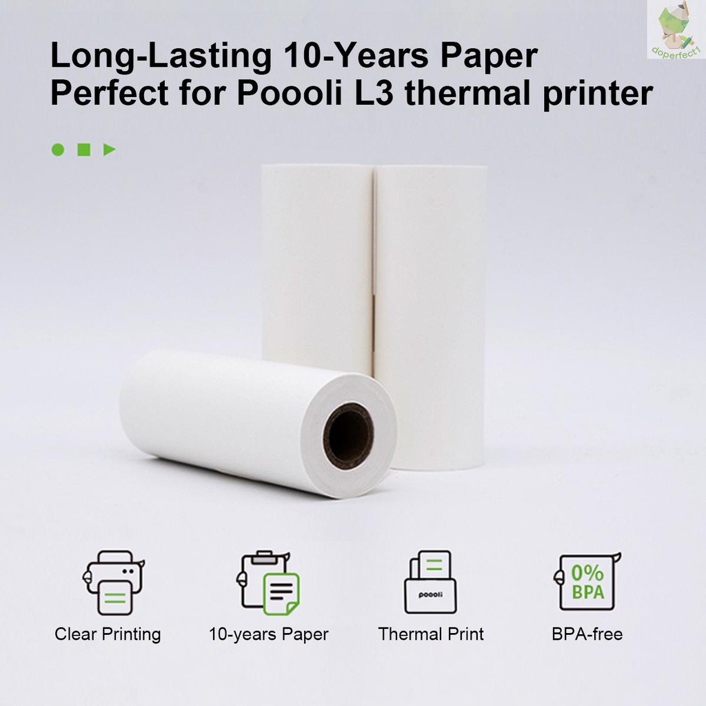 Jual Poooli 79.5 * 30Mm White Non-Adhesive Thermal Paper Roll Bpa-Free Long-Lasting  10-Years Paper For Poooli L3 Portable Thermal Printer, 3 Rolls  Indonesia|Shopee Indonesia