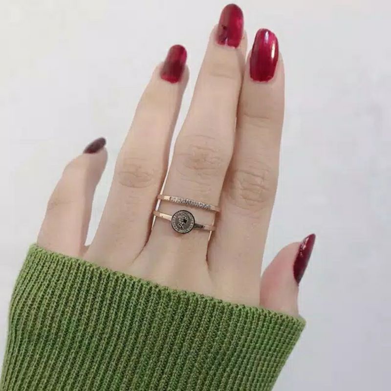 QQ Cincin Koin Titanium Rose gold