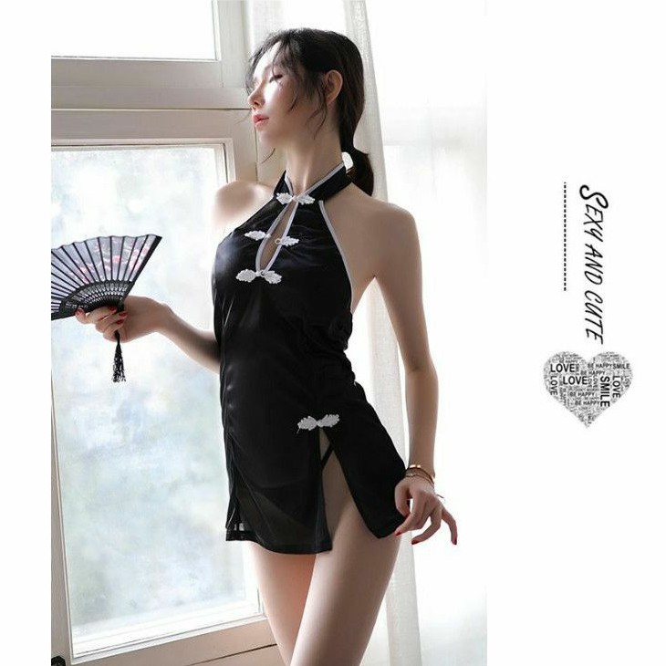 Lingerie Cheongsam Qipao Cosplay Costume Shanghai China Dress Sexy Backless