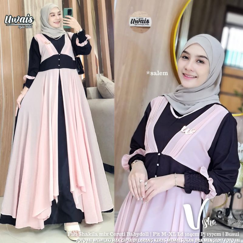 DRESS DEERA VISHA GAMIS SHAKILLA  IMPORT MAXY SYANTIK BANGET ORI BY UWAIS ORIGINAL