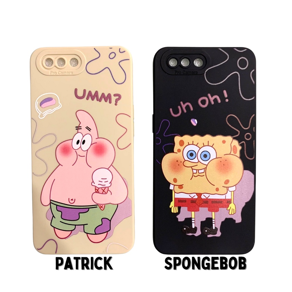 Spongebob Patrick Pro Soft Case Oppo A76 A96 A54 A55 A15 A15s A3s Reno 5 Reno 6 Reno 7 4G A16 A5s A7 A12 A11k A74 A95 A5 A9 2020 C31 C35