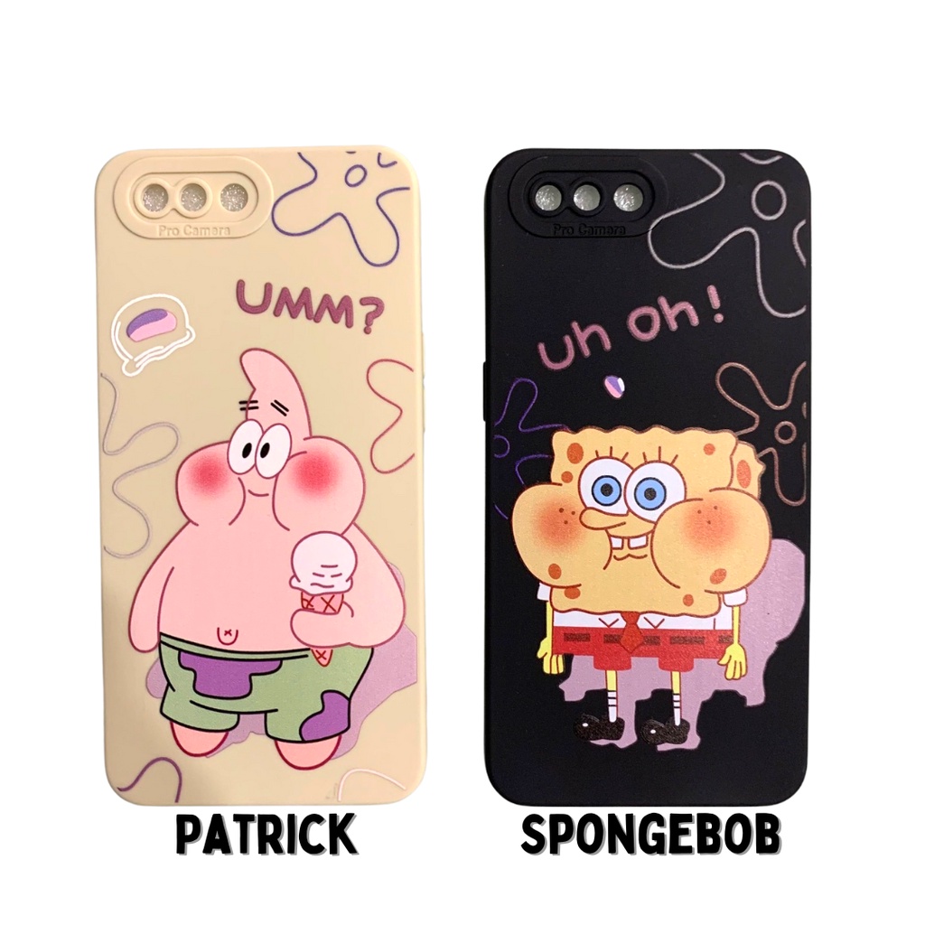 Spongebob Patrick Pro Soft Case Oppo A76 A96 A54 A55 A15 A15s A3s Reno 5 Reno 6 Reno 7 4G A16 A5s A7 A12 A11k A74 A95 A5 A9 2020 C31 C35