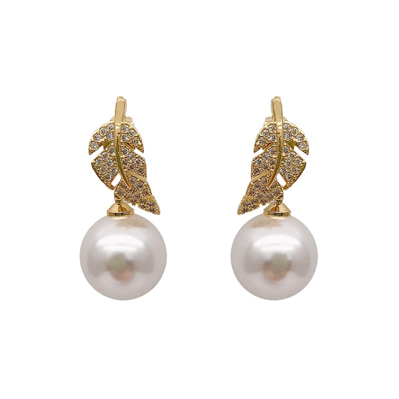 2023anting Mutiara Baru S925 Perak Stud Earrings Bertatahkan Berlian Imitasi Pearl Earrings