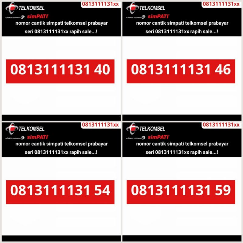 No Cantik Perdana Simpati Telkomsel 4G / Kartu Simpati / Simpati