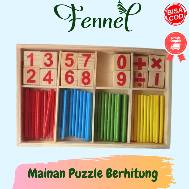 Mainan Berhitung Puzzle 3D Intelligence Stick Matematika Anak