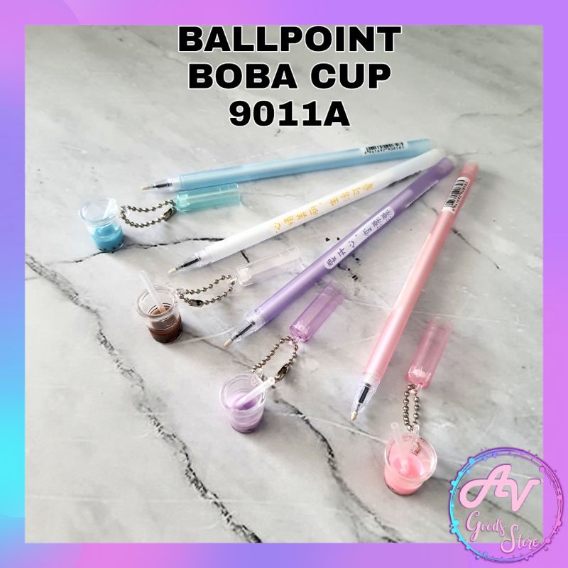 

ballpoint / 12pcs pulpen gel fancy BOBA / 1Lusin ballpoint BOBA 9011A