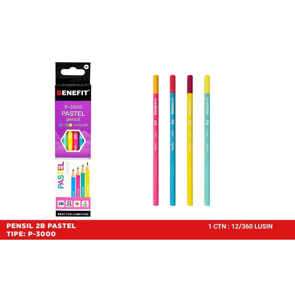 

PENSIL 2B WARNA PASTEL LUCU PENCIL 2B P-3000