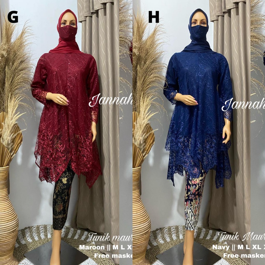 SETELAN KEBAYA MODERN TULLE MAURY ANEKA PILIHAN WARNA