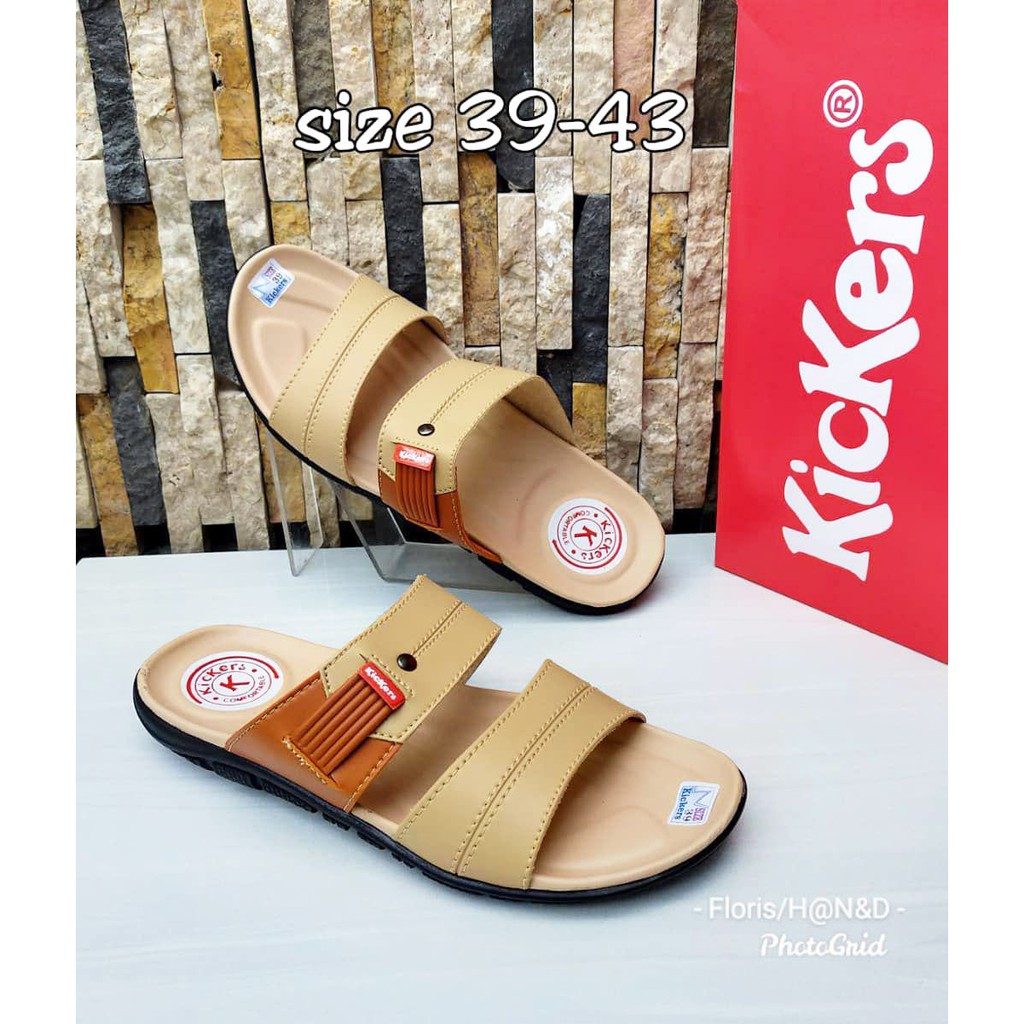 Sandal Kulit Pria / Sandal Slide / Sandal Casual Pria /  Sandal Slop (SELOP Kombinasi PRIA)