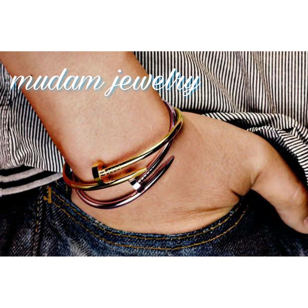 Gelang Pria C4rtier Model Paku Titanium
