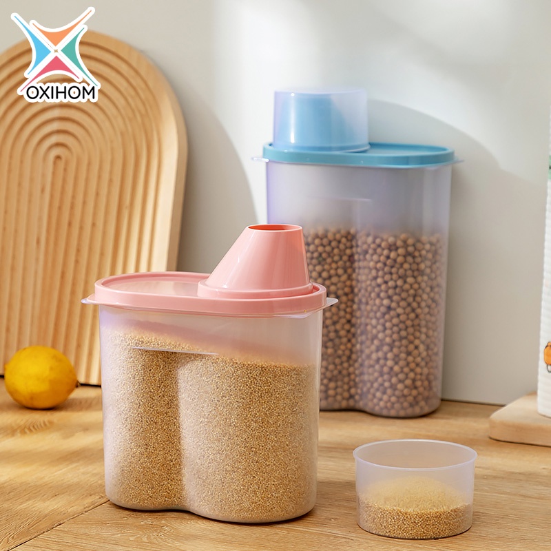 Oxihom Toples Plastik Makanan Snack Sereal Tuang Wadah Penyimpanan Makanan-5