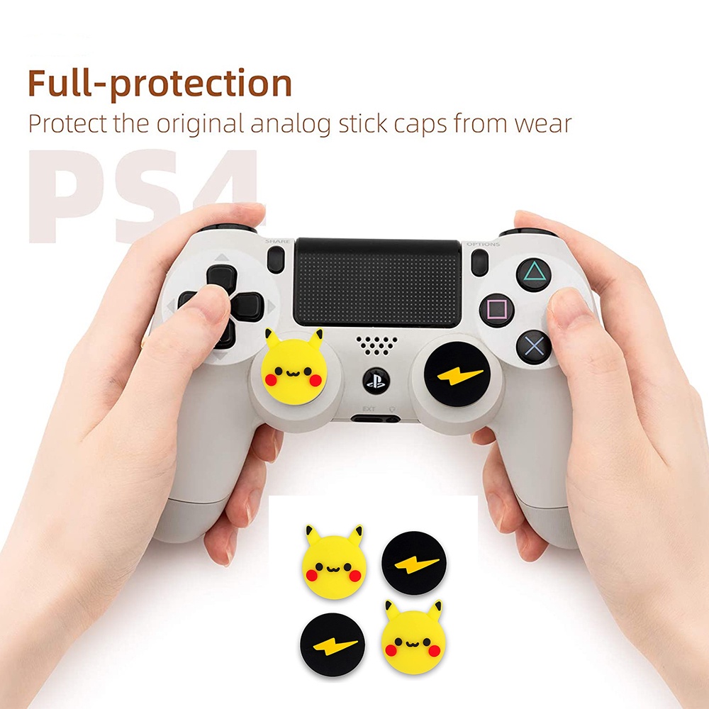 4pcs / Set Thumb Grip Bahan Karet Silikon Untuk Controller PS5 / PS4 / Xbox / Pro