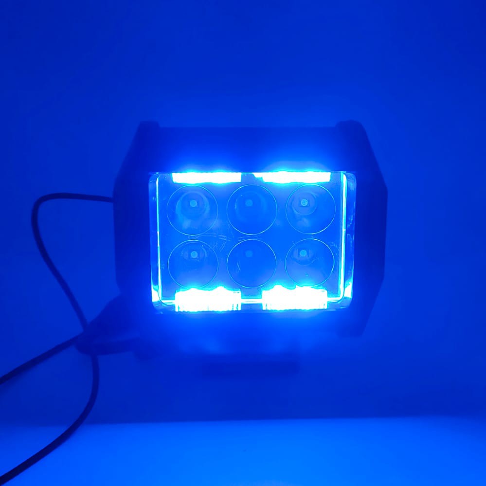 LAMPU SOROT LED 6 MATA  SENJA LIS BIRU UNIVERSAL