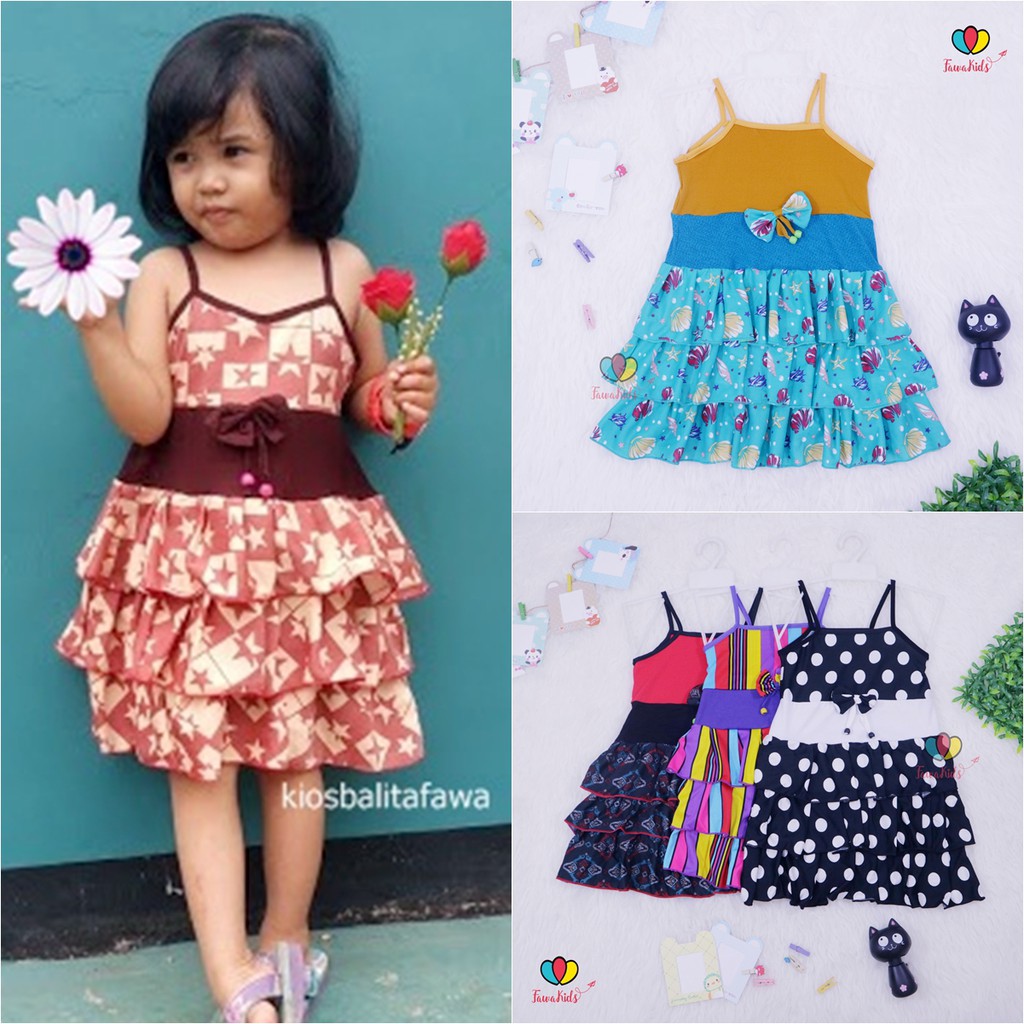 Dress Valerie uk 5-6 Tahun / Dress Anak Dress Yukensi Tanktop Kaos Anak Dress Import Dress AnakMurah