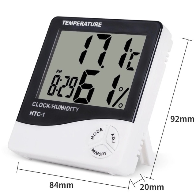 HTC-1 Alarm Clock Hygrometer Thermometer Suhu Jam Digital