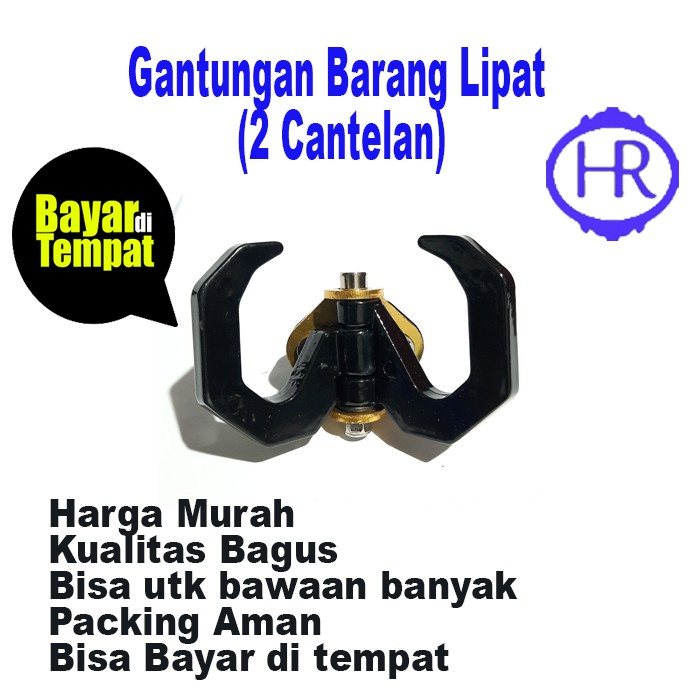 Aksesoris motor Gantungan cabang matic cnc / Gantungan motor model cakar 2 cabang lipat Geser