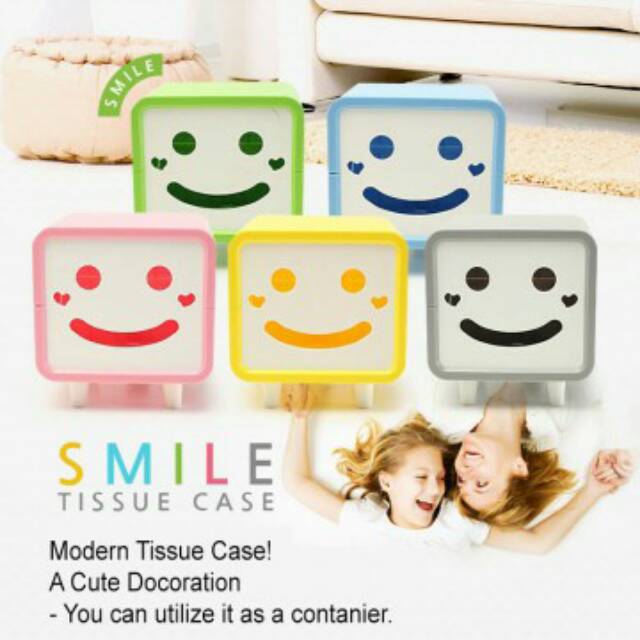 Smile Tissue Box Pumping Pajangan Kotak Penyimpanan Tisu Unik