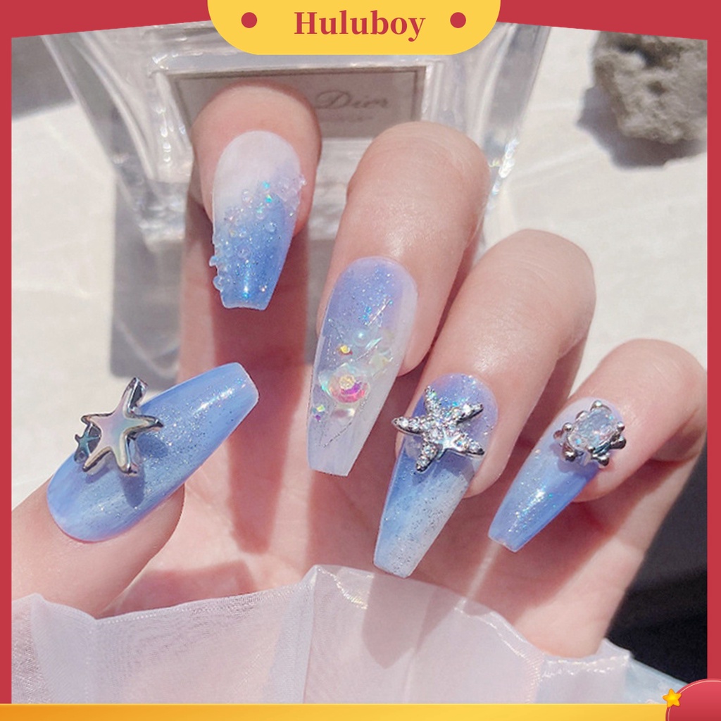 Huluboy Huluboy♡ Perhiasan Berlian Imitasi Bentuk Bintang Laut Untuk Nail Art