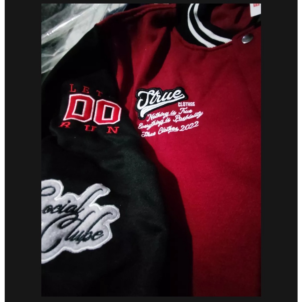 Jaket Varsity Baseball FULL BORDIR Strue Original Premium / Jaket Varsity Baseball Full Bordir Reglan / Jaket Baseball Varsity Original